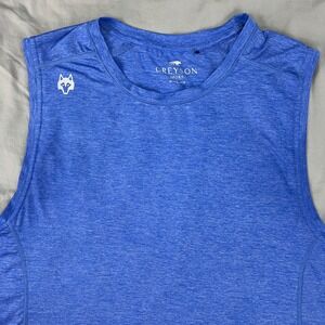 GREYSON Sleeveless Athletic Tank Top Men's Large Blue Heathered Sport Activewear